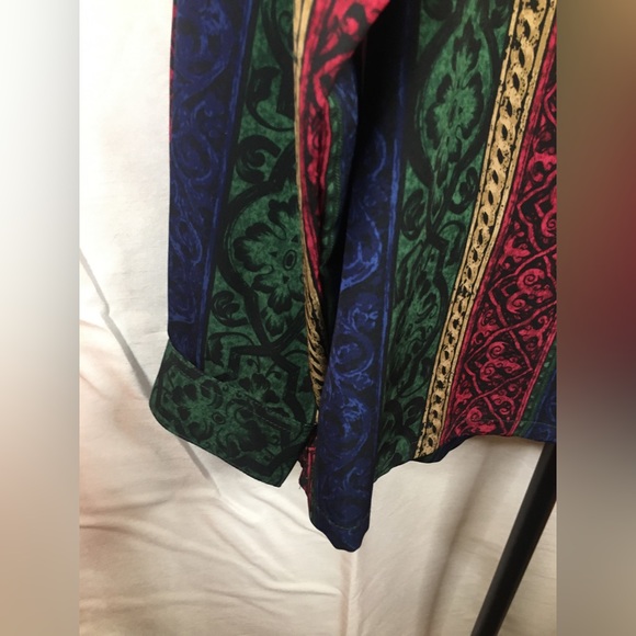 BonWorth | Women’s Multicolored Paisley Print Button Down Blouse Top - Picture 8 of 11